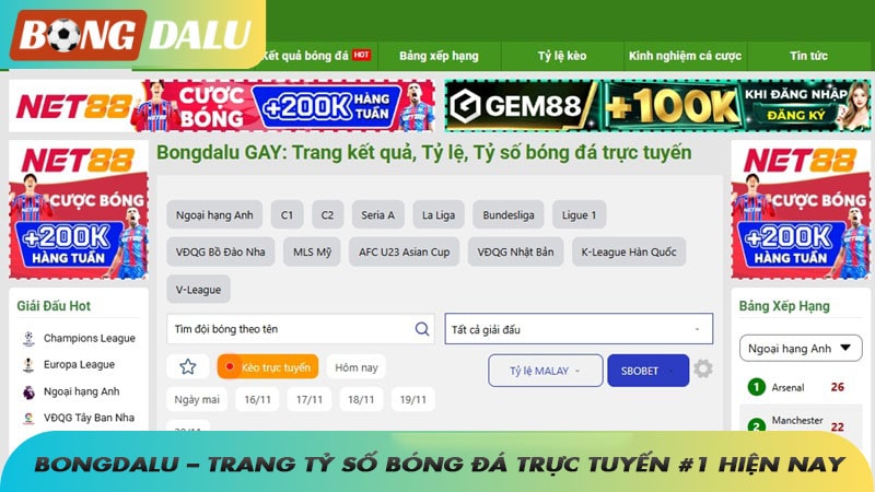 Trang chủ 9 Bongdalu – Trang tỷ số bóng đá trực tuyến #1 hiện nay