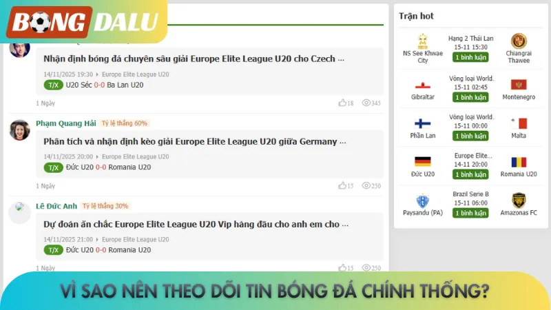 Vì sao nên theo dõi tin bóng đá chính thống?